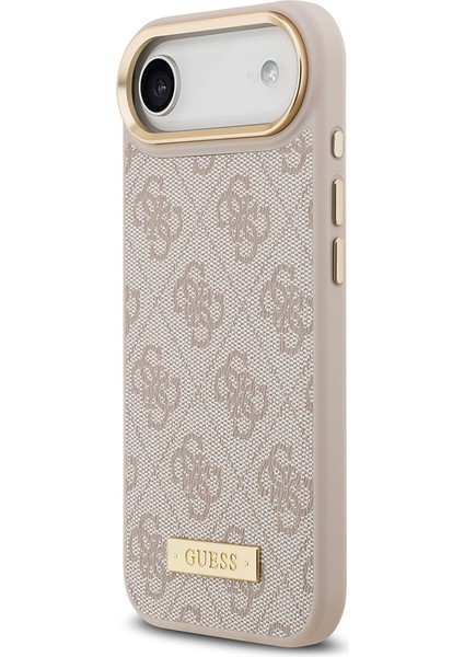 iPhone 17 Air Uyumlu Kılıf Guess Lisanslı M-Safeli 4g Desenli Pu Metal Plaka Klasik Logolu Pembe fiyatları