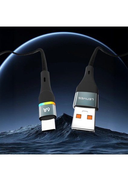 LC520 Usb-A To Type-C 6A Örgü Tasarımlı Hızlı Şarj Özellikli Şarj Kablosu 66W 1m Siyah fiyatları