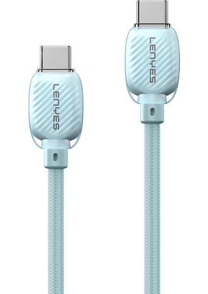 LC536 Type-C To Type-C Pd Örgü Tasarımlı Hızlı Şarj Özellikli Şarj Kablosu 60W 1m Yeşil