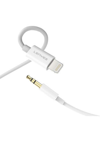 AX106 Lightning To 3.5mm Aux Audio Kablo 1m Beyaz