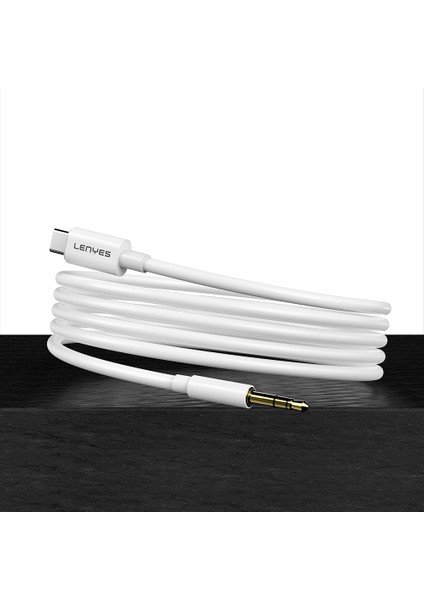 AX106 Lightning To 3.5mm Aux Audio Kablo 1m Beyaz