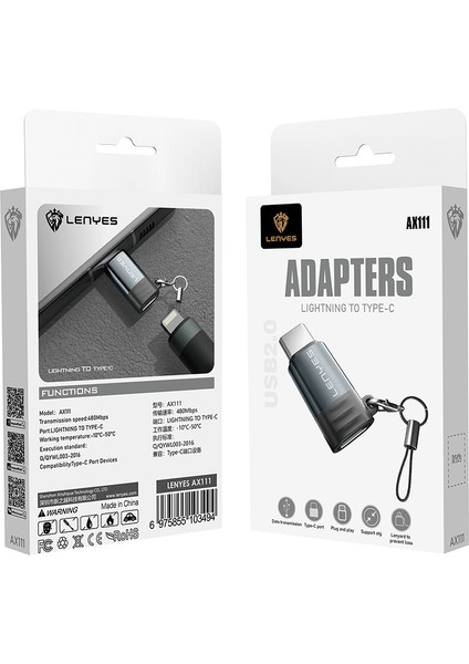 AX111 Lightning To Type-C Çevirici Otg Adaptör Siyah indirimleri