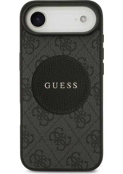 iPhone 17 Air Uyumlu Kılıf Guess Orjinal Lisanslı M-Safeli Yazı Logolu Circle Classic Kapak Siyah modelleri