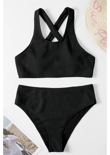 Kadın Siyah Çapraz Sırt Detaylı Iç Çamaşır Takımı – Modern, Konforlu ve Günlük Kombinlere Uygun modelleri
