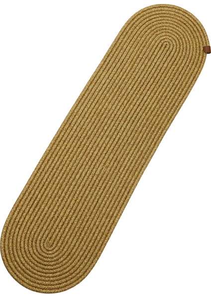 Jutty Hasır Görünümlü Jüt Dokuma Oval Natural Düz Dekoratif Runner 25X90 Mutfak Salon Masa Örtüsü