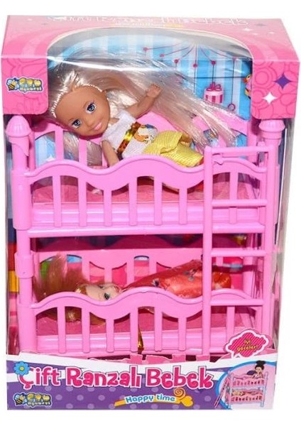 Bfs Nessiworld K899-17 2 Katlı Kutulu Ranzalı Bebek Seti-Halit Can Oyuncak