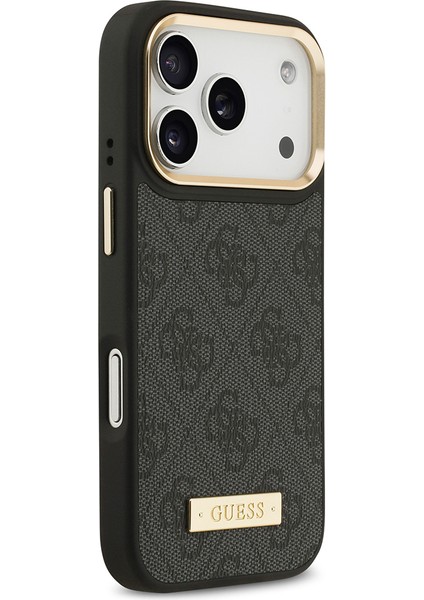 iPhone 17 Pro Uyumlu Kılıf Guess Lisanslı M-Safeli 4g Desenli Pu Metal Plaka Klasik Logolu Siyah fırsatları