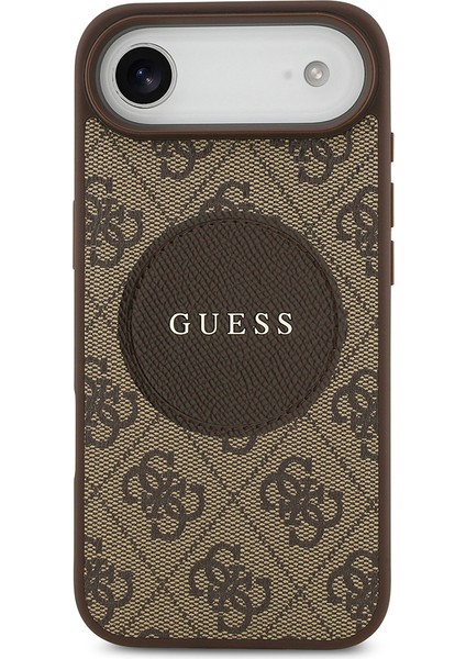 iPhone 17 Air Uyumlu Kılıf Guess Lisanslı M-Safeli Yazı Logolu Circle Classic Kapak Kahverengi fiyatları