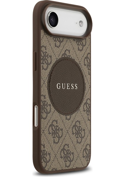 iPhone 17 Air Uyumlu Kılıf Guess Lisanslı M-Safeli Yazı Logolu Circle Classic Kapak Kahverengi modelleri