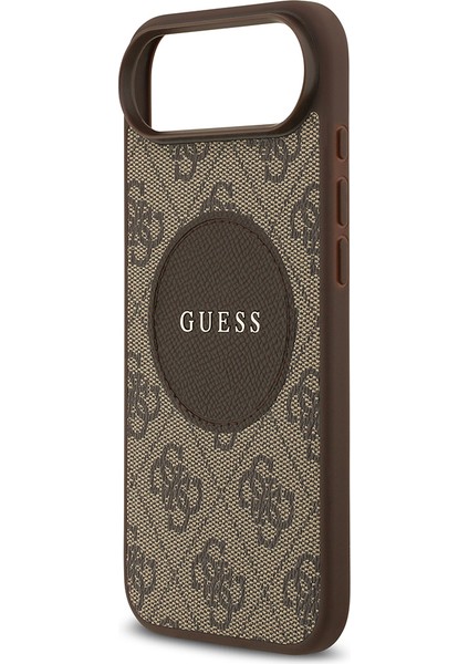 iPhone 17 Air Uyumlu Kılıf Guess Lisanslı M-Safeli Yazı Logolu Circle Classic Kapak Kahverengi indirimleri