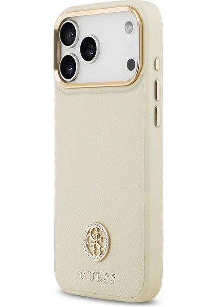 iPhone 17 Pro Max Uyumlu Kılıf Guess Lisanslı M-Safeli Grained Yazı ve Taşlı 4g Logolu Kapak Bej fiyatları
