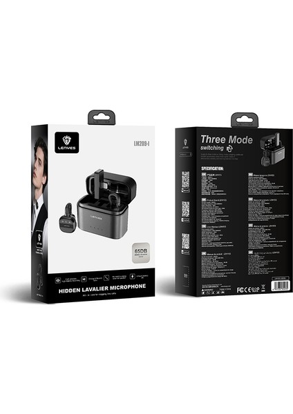 LM209 Lightning Portlu Kablosuz Yaka Mikrofonu Siyah