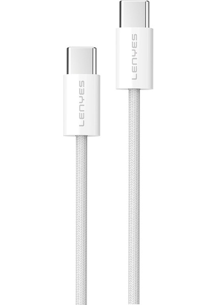 LC526 Type-C To Type-C Akıllı Çip Koruma Özellikli Data ve Şarj Kablosu 60W 1.2m Beyaz