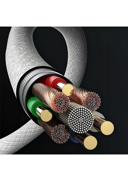 LC526 Type-C To Type-C Akıllı Çip Koruma Özellikli Data ve Şarj Kablosu 60W 1.2m Beyaz