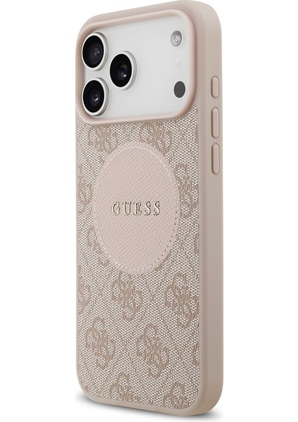 iPhone 17 Pro Max Uyumlu Kılıf Guess Lisanslı M-Safeli Yazı Logolu Circle Classic Kapak Pembe fiyatları