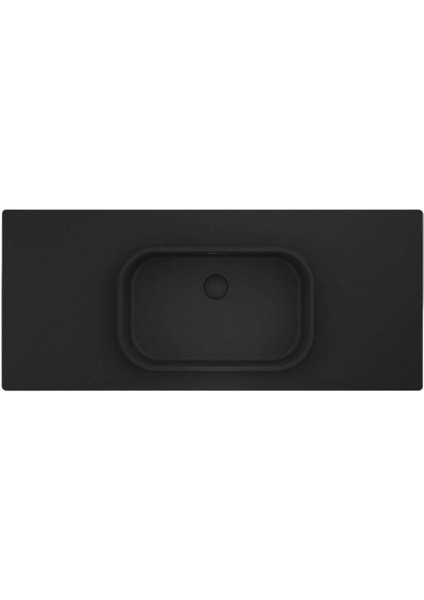 Pure Etajerli 60X50 Siyah Granit Banyo Lavabosu