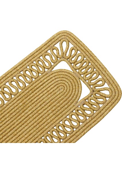 Jutty Hasır Görünümlü Jüt Dokuma Köşeli Natural Örgü Dekoratif Runner 30X110 Mutfak Salon Masa Örtü fiyatları