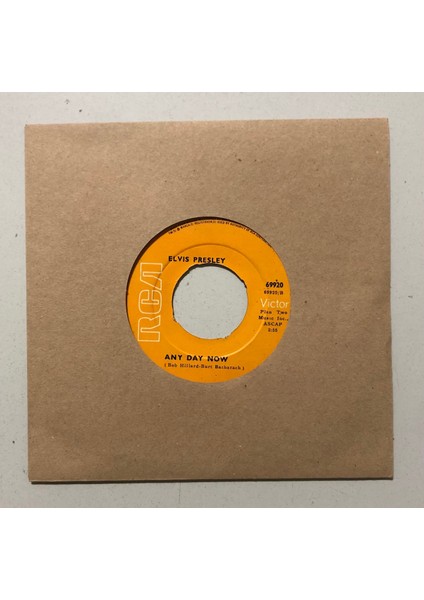 Elvis Presley Any Day Now - Fin The Ghetto 45 Lik Plak (Orjinal Dönem Baskı Plak)