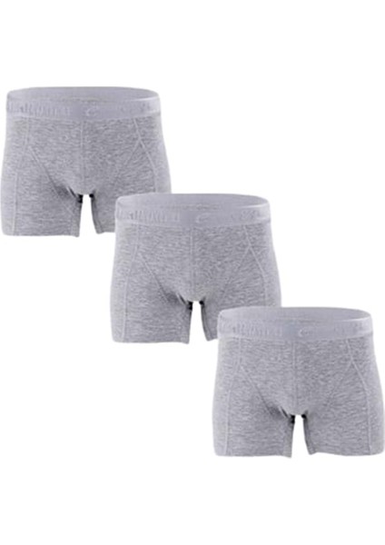 Erkek Likralı Boxer 034 (3 Paket) - Gri - Xxxl
