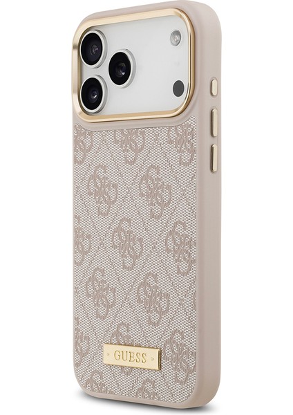 iPhone 17 Pro Max Uyumlu Kılıf Guess Lisanslı M-Safeli 4g Desenli Pu Metal Plaka Klasik Logolu Pembe fiyatları
