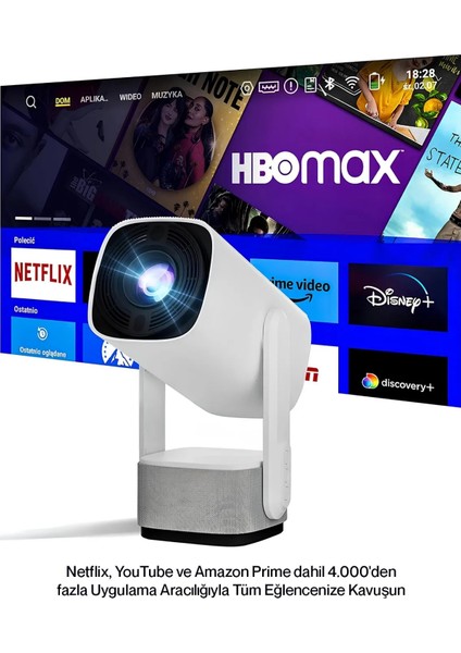 K2 Powerbank Şarjlı 4K Çözünürlük Android Projeksyion Cihazı 5g Wifi Destekli Full Hd Projektör fiyatları