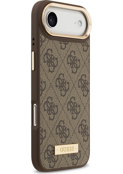 iPhone 17 Air Uyumlu Kılıf Guess Lisanslı M-Safeli 4g Desen Pu Metal Plaka Klasik Logolu Kahverengi fiyatları