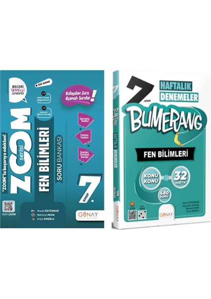 7. Sınıf Fen Bilimleri Zoom Soru Bankası ve Haftalık Deneme Seti 2 Kitap
