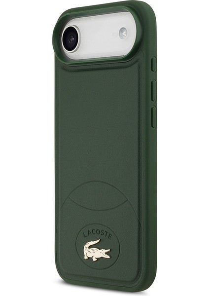 iPhone 17 Air Uyumlu Kılıf Lacoste Lisanslı M-Safe Şarj Özellikli Pu Deri Metal Logolu Kapak Yeşil fiyatları
