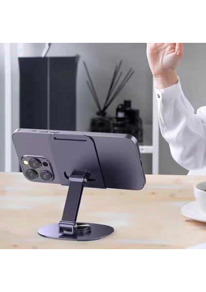 Go Des GD-HD373 Ayarlanabilir Katlanabilir 360 Derece Dönebilen Telefon ve Tablet Standı Siyah