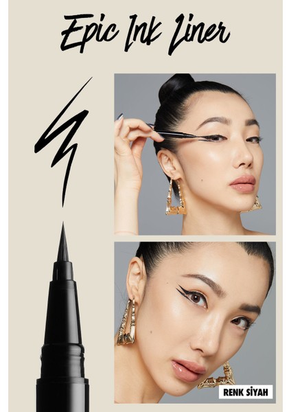 Nyx Pmu Epic Ink Liner & Maybelline Super Lock Kaş Sabitleyici Maskara Seti fırsatları