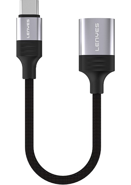 AX122 USB To Type-C Dönüştürücü Otg Kablo Siyah