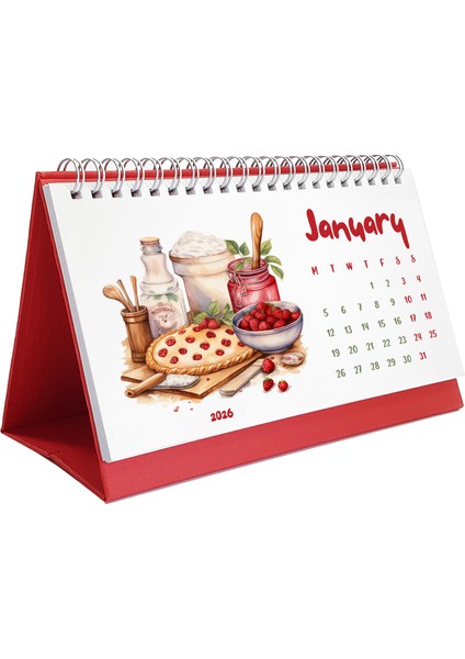 2026 Masa Takvimi, Vintage Fırın ve Mutfak Sanatları Takvimi, 2026 Desk Calendar, Vintage Baking Calendar 2026 indirimleri