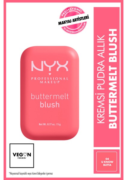 Buttermelt Blush Kremsi Pembe Pudra Allık - 04 U Know Butta & Tattoo Liner Mini Göz Kalemi Hediyeli Makyaj Seti fiyatları