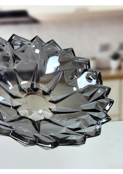 Cam Geniş Model Dekoratif Cam Kase Füme Renk 32 Cm fiyatları