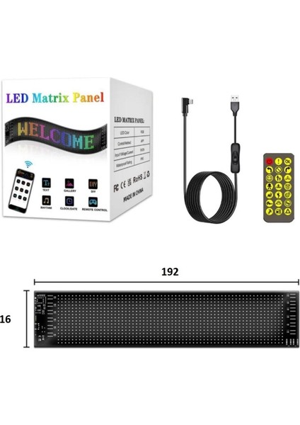 LED Matrix Panel Cama Yapışan Telefon Kontrollü LED Ekran Panel Büyük Boy 16 x 192 fiyatları