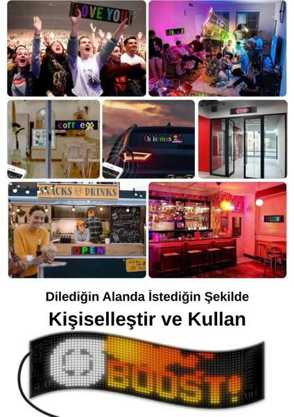 Pixel LED Kumandalı Dijital Dinamik LED Kişiselleştirilebilir Kayan Yazı Ev Ofis Araç Uyumlu LED fırsatları
