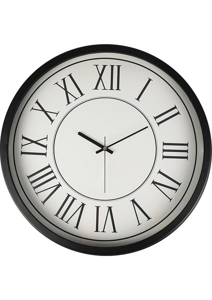 Dekoratif 55CM Siyah Metal Kasa Duvar Saati –cam Ön Yüzey, Roma Rakamlı,sessiz Mekanizma-Piano Siyah modelleri