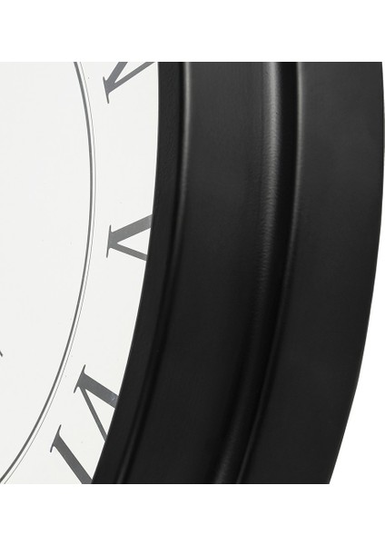 Dekoratif 55CM Siyah Metal Kasa Duvar Saati –cam Ön Yüzey, Roma Rakamlı,sessiz Mekanizma-Piano Siyah indirimleri