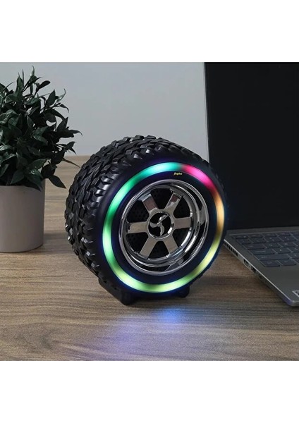 Jant Tasarımlı Rgb LED Bluetooth Hoparlör – Güçlü Ses, Kablosuz, Taşınabilir, Şık ve Spor Tasarım