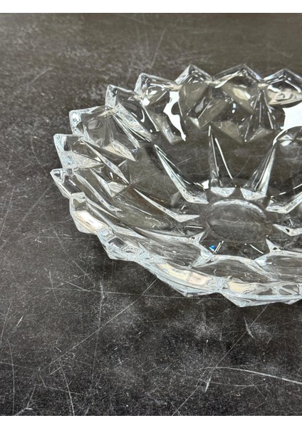 Cam Geniş Model Dekoratif Cam Kase Şeffaf Renk 32 Cm modelleri