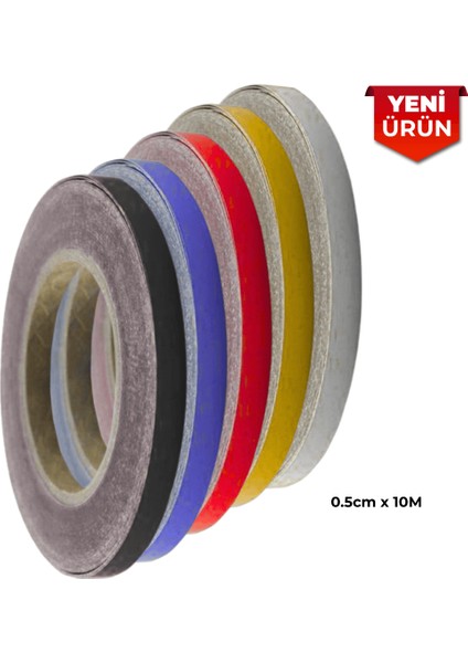 Reflektif Fosforlu Şerit Bant, Düz Reflekte Ikaz Bandı 0.5cm x 10M Sarı 5003 fiyatları