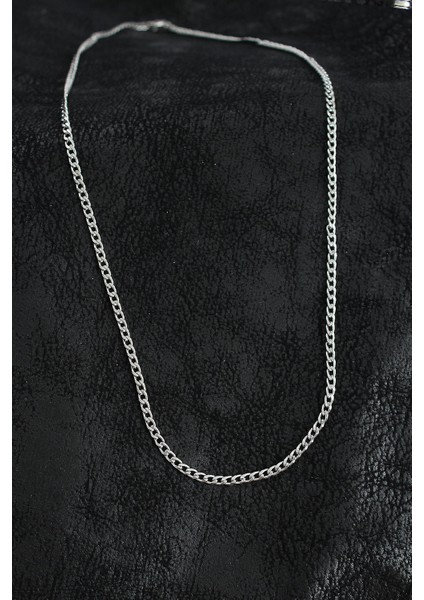 316L Çelik İnce Klasik Zincir Model Gümüş Renk Erkek Kolye
