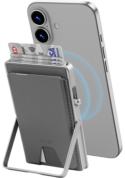 MW-006 Tasarımlı 6 Hazneli Pu Magnetik Standlı Kartlık Gri fiyatları