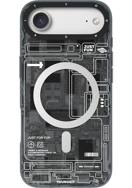 iPhone 17 Air Uyumlu Kılıf M-Safeli Kamera Denetim Butonlu Youngkit Technology Serisi Kapak Siyah