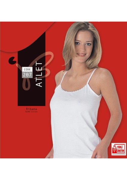 Beyaz Ip Askılı Ribana Atlet Ince Dantelli %100 Pamuklu Atlet 3'lü Paket 207-3B fiyatları