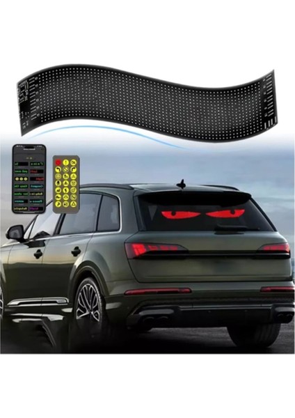 12X59.5CM Matrix Esnek LED Ekran Telefon Kontrollü Cama Yapışan Araba,kamyon,dükkan Bluetooth Tabela