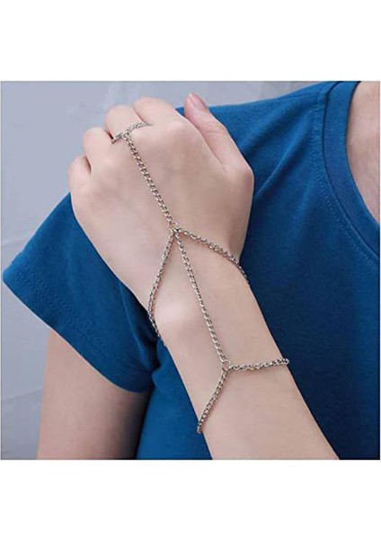 Gümüş Renk Zincirli Kadın Şahmeranı