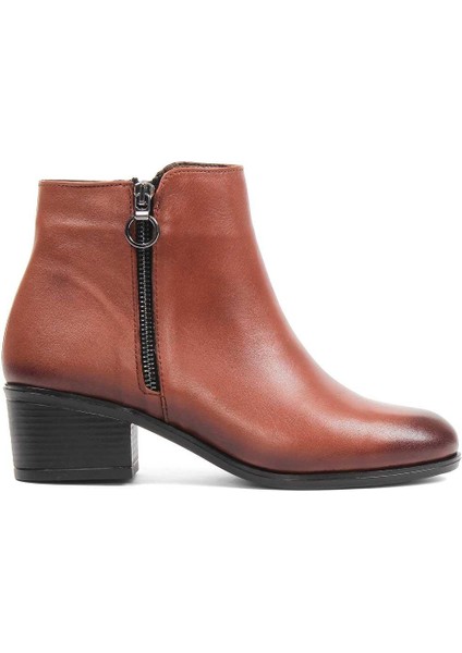 Kadın Taba Fermuarlı Deri Bot modelleri