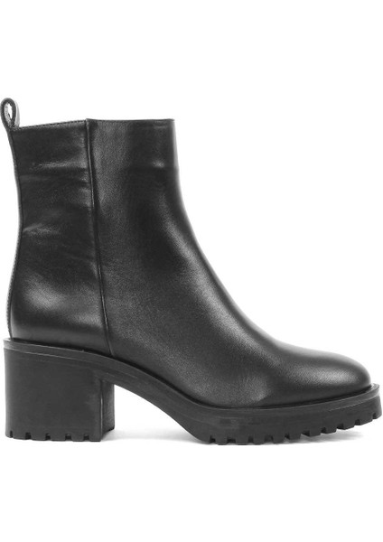 Kadın Siyah Fermuarlı Deri Bot fiyatları