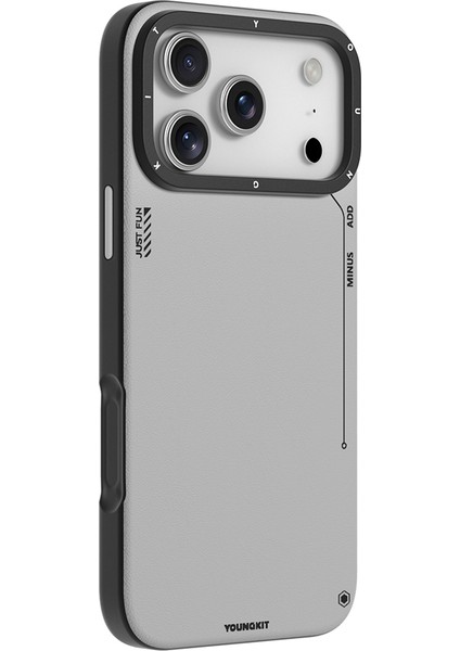 iPhone 17 Pro Max Uyumlu Kılıf M-Safeli Basit Mat Deri Desenli Youngkit Tech Fashion Seri Kapak Gri fiyatları